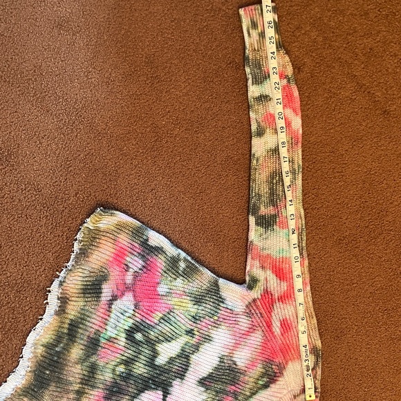 Pink and green tye-dyed cotton sweater - Picture 6 of 6